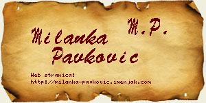 Milanka Pavković vizit kartica